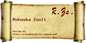 Rohoska Zsolt névjegykártya